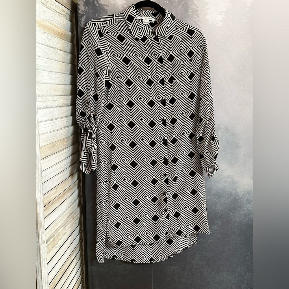 Diane Von Furstenberg Black and White Geometric dress